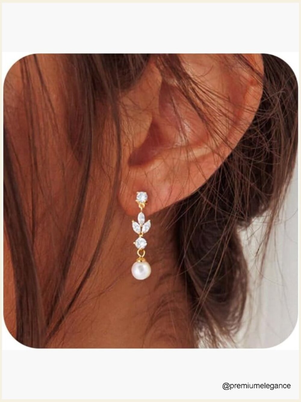 Dainty Pearl Drop Earrings for Women Wedding Bridal Jewelry